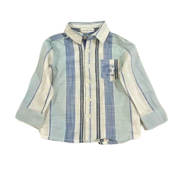 Jasper Conran Boy Shirt Multicolor Striped Long Sleeve Cotton 100%Cotton 18/24M - Picture 1 of 12